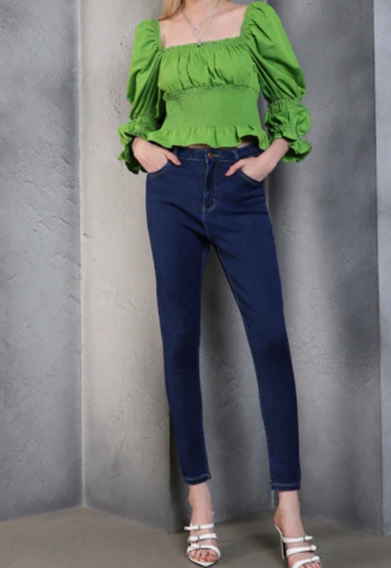 Shein Skinny Fit Ankle Length Fixed Waist Clean Wash Jeans